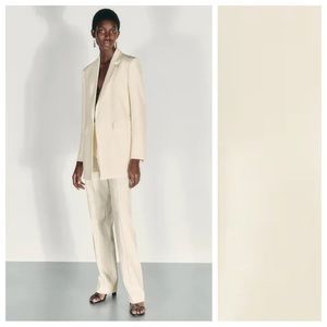 NWT MASSIMO Dutti Cream Blazer Tailored Fit Modern Design